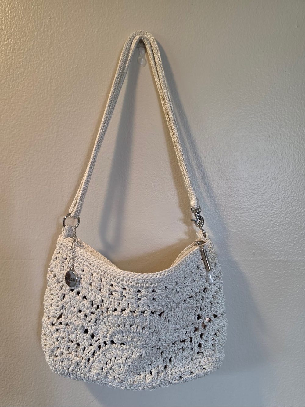 The Sak Cream Crochet Crossbody or Shoulder Bag